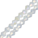 Crystal Lane Bicone 4mm Opaque White AB 2x7" Strand