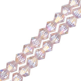 Crystal Lane Bicone 4mm Transparent Pink AB 2x7" Strand