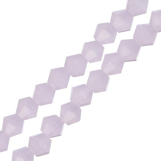 Crystal Lane Bicone 4mm Opaque Pink 2x7" Strand