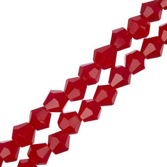 Crystal Lane Bicone 4mm Opaque Red 96/Strand