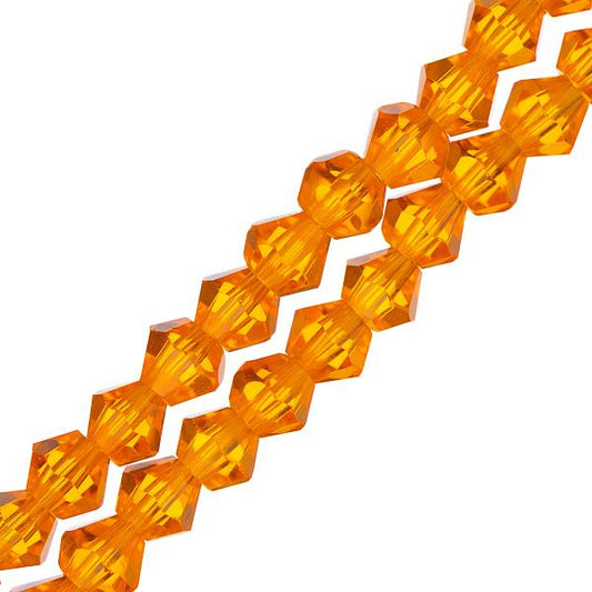 Crystal Lane Bicone 4mm Transparent Orange 96/Strand