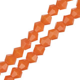 Crystal Lane Bicone 4mm Opaque Orange 2x7" Strand