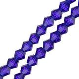 Crystal Lane Bicone 4mm Tr Dark Sapphire 2x7" Strand