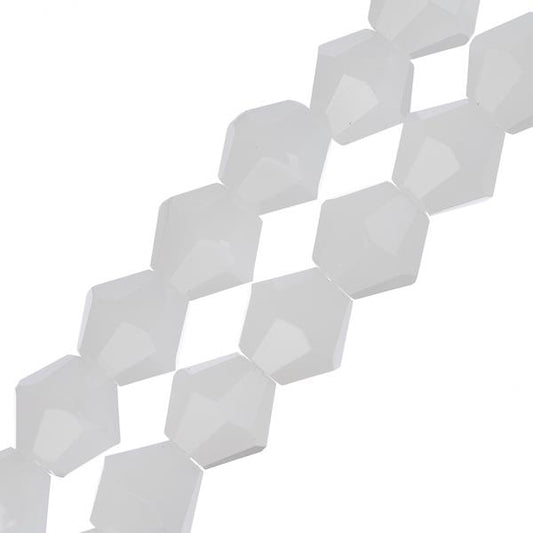 Crystal Lane Bicone 6mm Opaque White 2x7" Strand