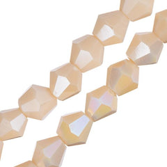 Crystal Lane Bicone 6mm Opaque Cream AB 64/Strand