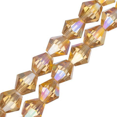 Crystal Lane Bicone 6mm Transparent Topaz AB 64/Strand