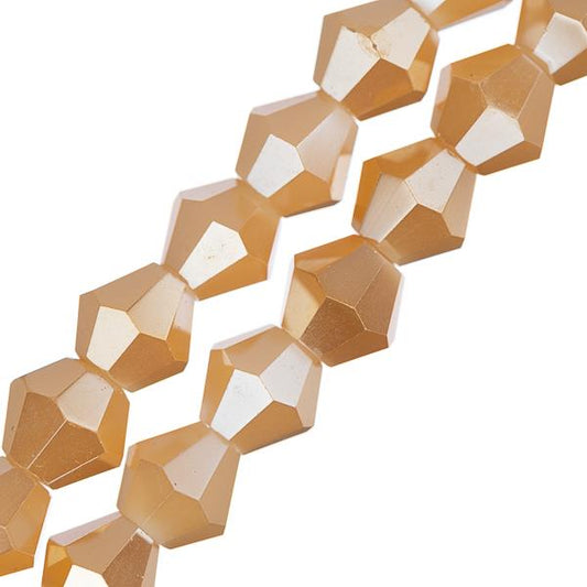Crystal Lane Bicone 6mm Op Lt Champagne Luster 2x7" Strand