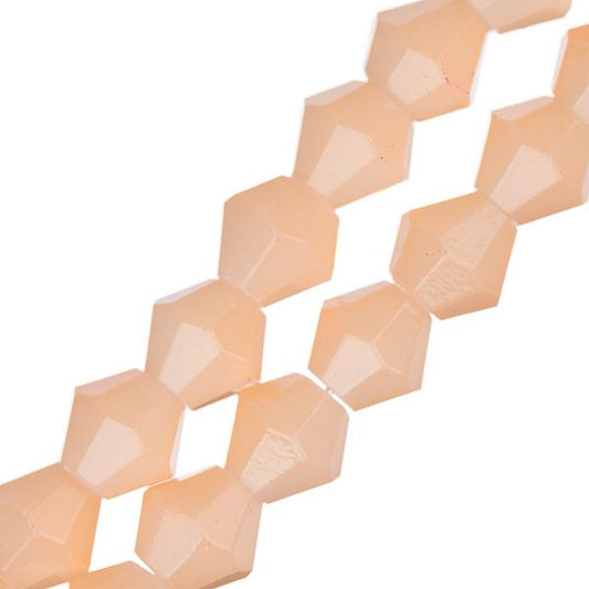 Crystal Lane Bicone 6mm Opaque Cream 2x7" Strand