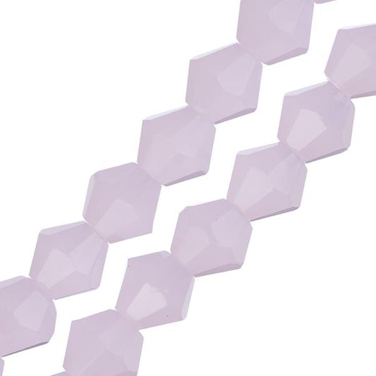 Crystal Lane Bicone 6mm Opaque Pink 2x7" Strand