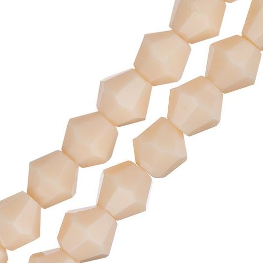 Crystal Lane Bicone 6mm Opaque Light Cream 2x7" Strand