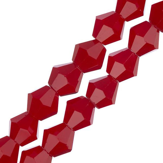 Crystal Lane Bicone 6mm Opaque Red 2x7" Strand