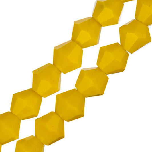 Crystal Lane Bicone 6mm Opaque Yellow 2x7" Strand