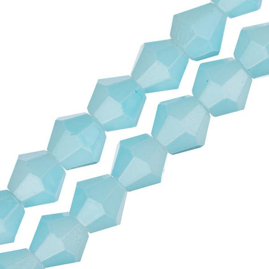 Crystal Lane Bicone 6mm Opaque Light Blue 2x7" Strand