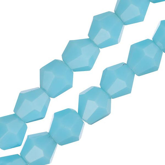 Crystal Lane Bicone 6mm Opaque Blue 2x7" Strand