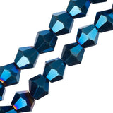 Crystal Lane Bicone 6mm Opaque Blue Iris 2x7" Strand