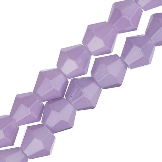 Crystal Lane Bicone 6mm Opaque Light Purple 2x7" Strand