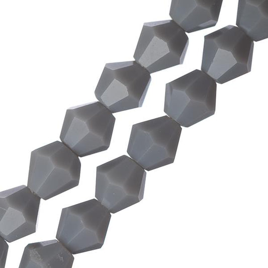 Crystal Lane Bicone 6mm Opaque Grey 2x7" Strand