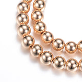 Hematite Light Gold Plated Beads 6mm Round (Synthetic) 15-16" Strand