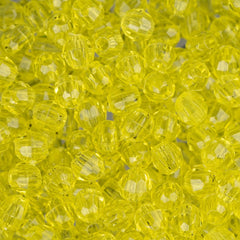 Faceted Beads 4mm Plastic 1350/pk - Pale Yellow