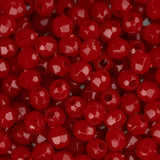 Faceted Plastic Beads 4mm Opaque Red 1350/pk