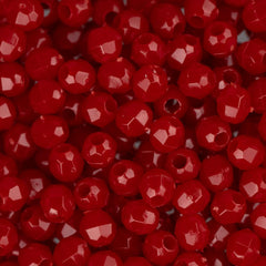 Faceted Beads 4mm Plastic 1350/pk - Opaque Red