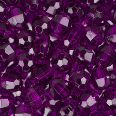 Faceted Beads 6mm Plastic 1080/pk - Dark Amethyst