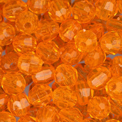 Faceted Beads 6mm Plastic 1080/pk - Orange