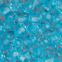 Faceted Beads 6mm Plastic 1080/pk - Light Turquoise