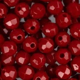 Faceted Plastic Beads 6mm Opaque Red 1080/pk