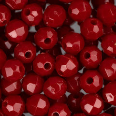 Faceted Beads 6mm Plastic 1080/pk - Opaque Red