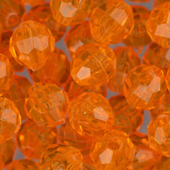 Faceted Beads 8mm Plastic 900/pk - Orange