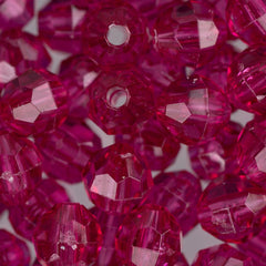 Faceted Beads 8mm Plastic 900/pk - Fuchsia