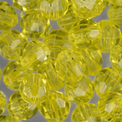 Faceted Beads 8mm Plastic 900/pk - Pale Yellow