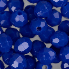 Faceted Beads 8mm Plastic 900/pk - Opaque Royal Blue