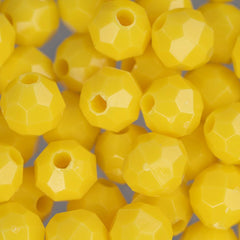 Faceted Beads 8mm Plastic 900/pk - Opaque Yellow