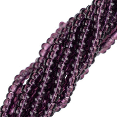 11/0 Czech Seed Beads #01003 Transparent Amethyst 6 Strand Hank