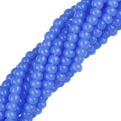 11/0 Czech Seed Beads #01010 Opaque Oily Blue 6 Strand Hank