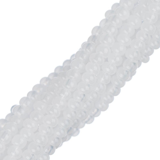 11/0 Czech Seed Beads #01012 Opaque White Opal 6 Strand Hank