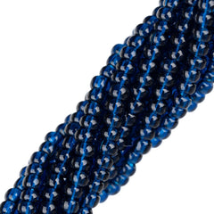 11/0 Czech Seed Beads #01019 Transparent Montana Shiny 6 Strand Hank