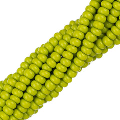 11/0 Czech Seed Beads #01024 Opaque Light Green 6 Strand Hank