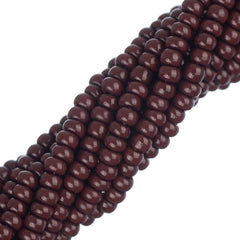 11/0 Czech Seed Beads #34926 Opaque Dark Brown 6 Strand Hank