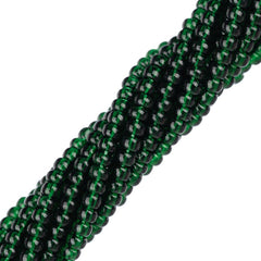 11/0 Czech Seed Beads #34931 Transparent Dark Green 6 Strand Hank