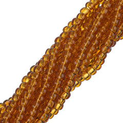 11/0 Czech Seed Beads #34933 Transparent Topaz 6 Strand Hank