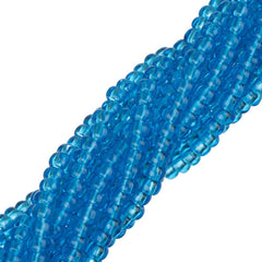 11/0 Czech Seed Beads #34936 Transparent Medium Aqua 6 Strand Hank