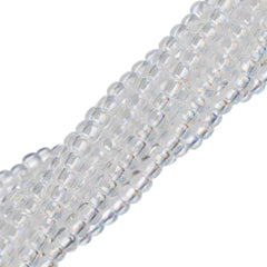 11/0 Czech Seed Beads #34954 Transparent Crystal AB 6 Strand Hank