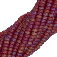 11/0 Czech Seed Beads #34959 Transparent Light Red Matte AB 12 Strand Hank