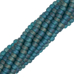 11/0 Czech Seed Beads #34962 Transparent Teal Matte AB 6 Strand Hank