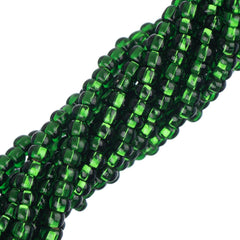 11/0 Czech Seed Beads #34972 Silver Lined Medium Green 6 Strand Hank