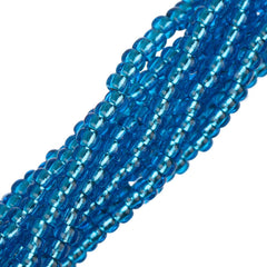 11/0 Czech Seed Beads #34974 Silver Lined Dark Aqua 6 Strand Hank