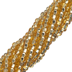 11/0 Czech Seed Beads #34977 Silver Lined Light Gold 6 Strand Hank